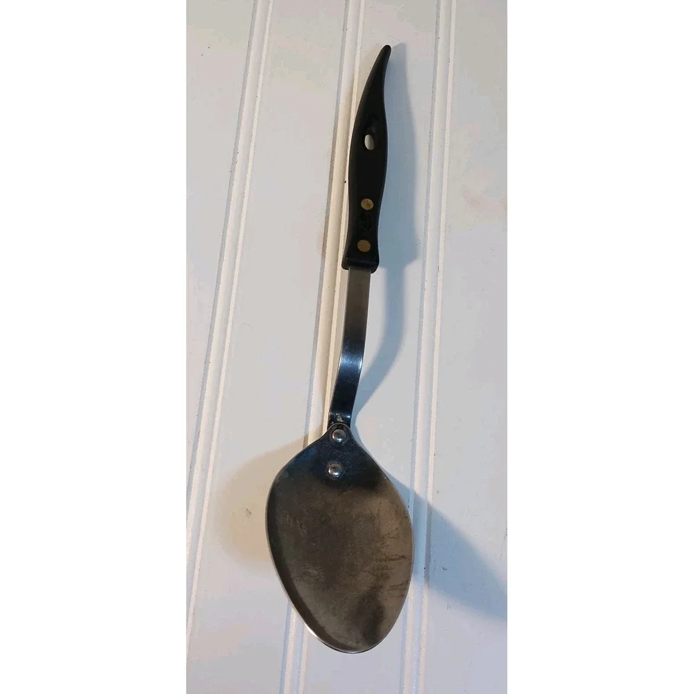 Vtg STANLEY MCM Stainless USA Curved Handle Spoon 12
